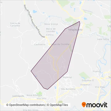 Expresso Unir | Municipais Vespasiano coverage area map