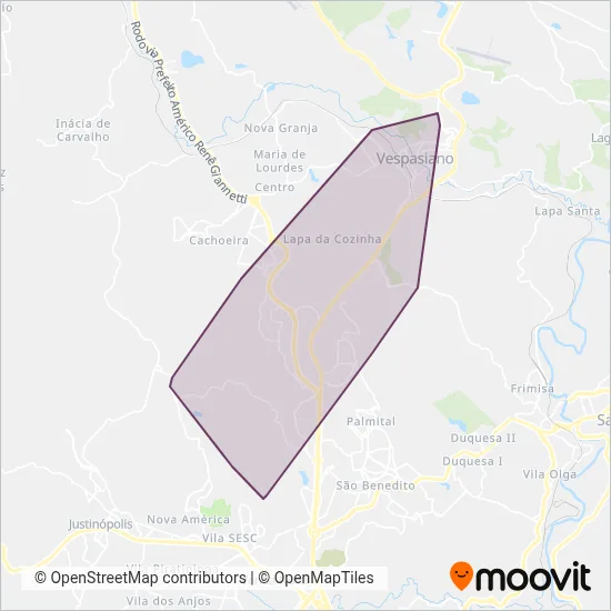Consórcio Vetor Norte | Municipais Vespasiano coverage area map