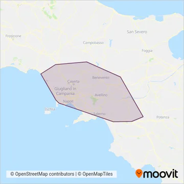 Autoservizi Irpini coverage area map