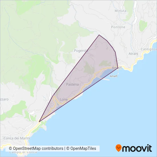 Area coperta dal servizio di Sistema Amalfi