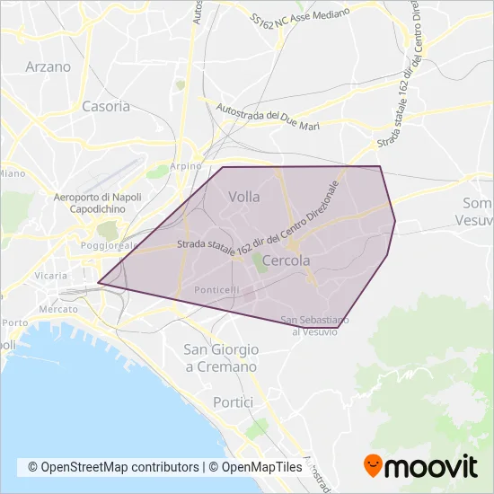 Area coperta dal servizio di Autoservizi Irpini