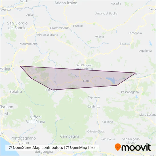 Area coperta dal servizio di Caputo Bus