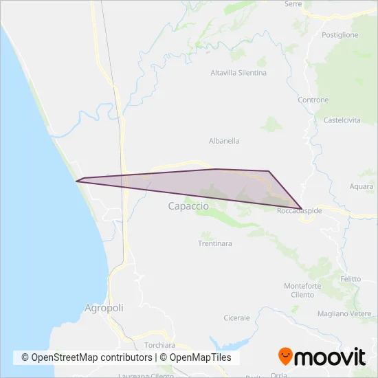 Area coperta dal servizio di Autolinee De Rosa