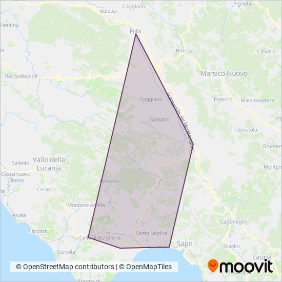 Curcio Autolinee coverage area map