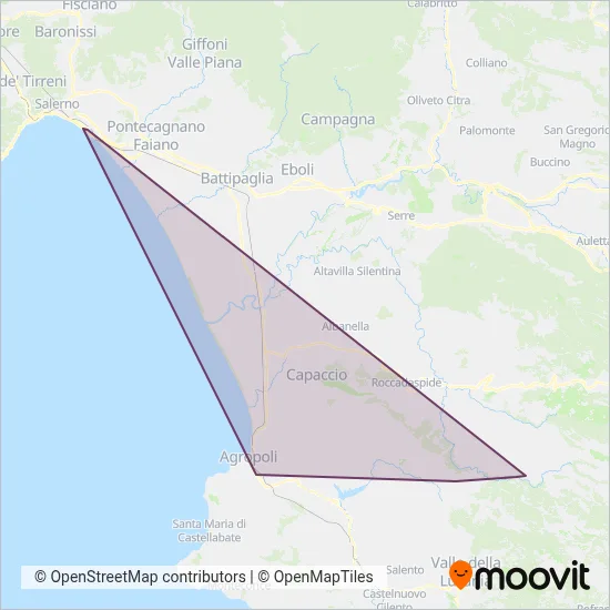 Peluso Bus coverage area map
