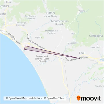 Autolinee Palmentieri coverage area map