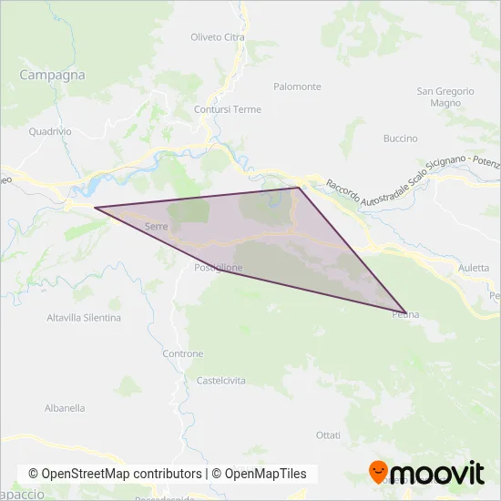 Area coperta dal servizio di Autolinee Mansi