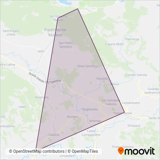 Area coperta dal servizio di Autoservizi Ferrazza
