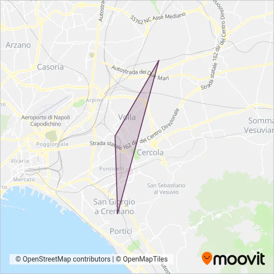 Area coperta dal servizio di EAV (operato da AirCampania)