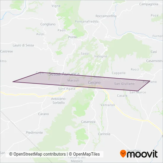 Area coperta dal servizio di Autoservizi Riccitelli
