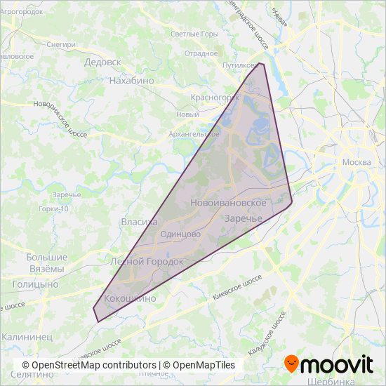 ОАО «Группа Автолайн» coverage area map