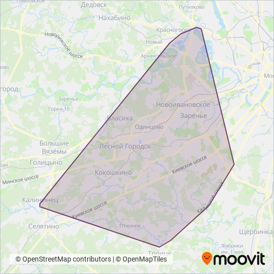 ГУП «Мосгортранс» coverage area map