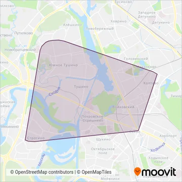 Схема покрытия компании ГУП Мосгортранс