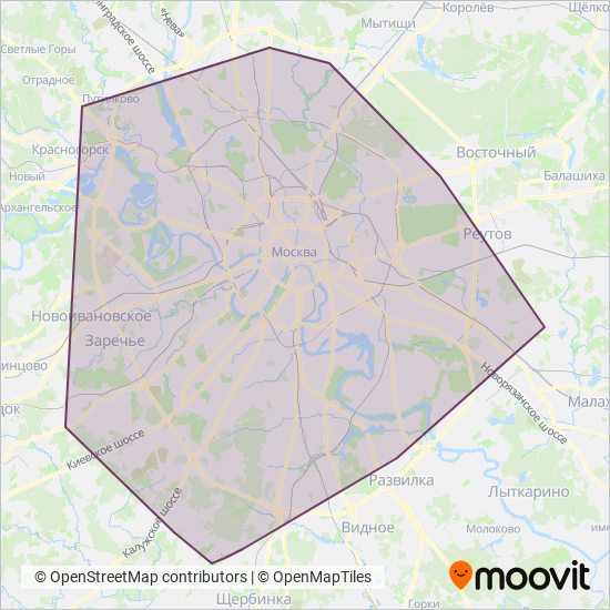 ГУП «Мосметро» coverage area map