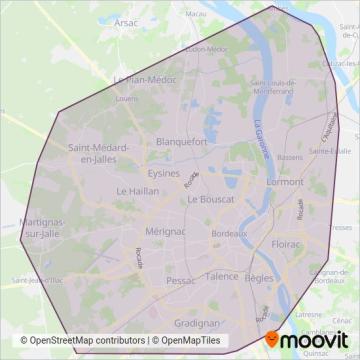 Carte de la zone de couverture de TBM