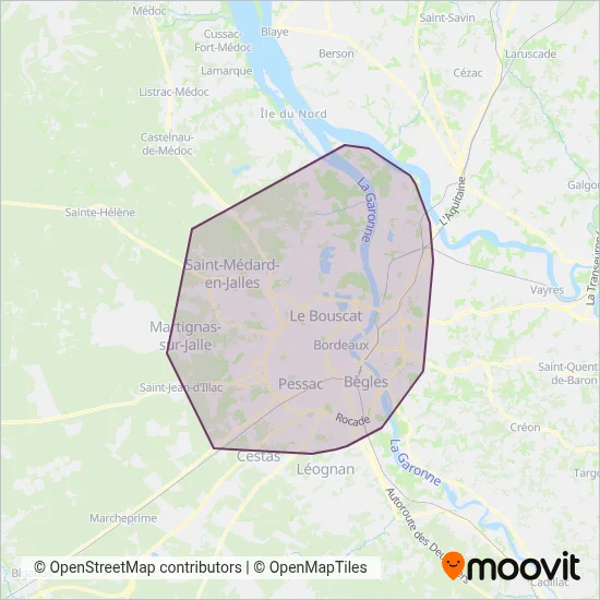 TBM (Bus) coverage area map
