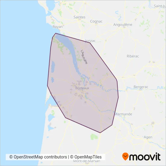 Mapa del área de cobertura de Cars 33