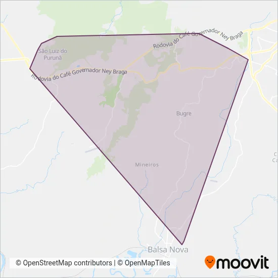 TRAS Tarifa Zero (Balsa Nova) coverage area map