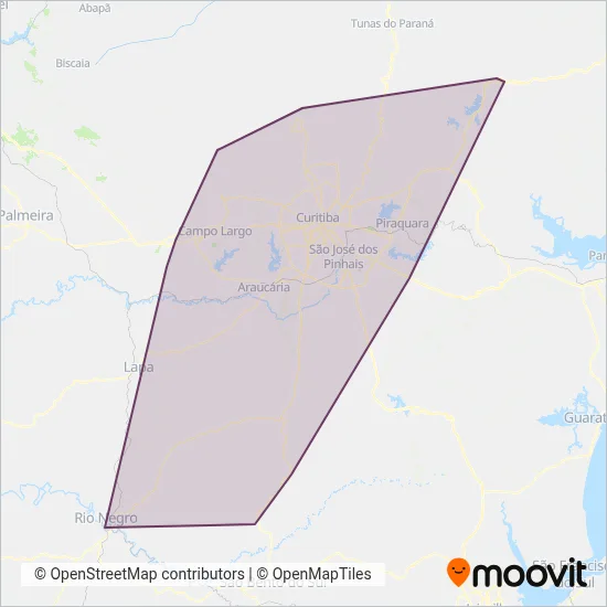 Viação Piraquara coverage area map
