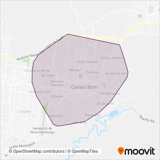 VISAC coverage area map