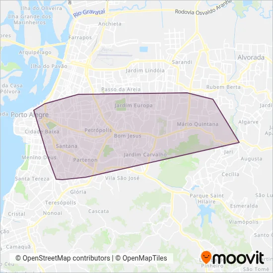 CONSÓRCIO VIA LESTE coverage area map