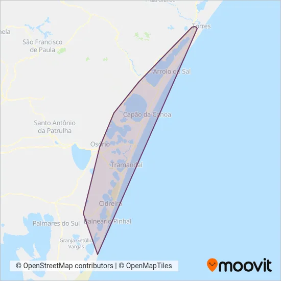 Expresso São José - Metroplan coverage area map