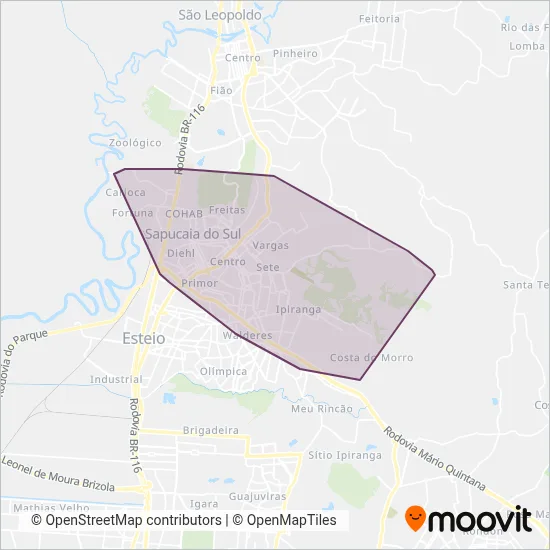 Cidade de Sapucaia do Sul coverage area map