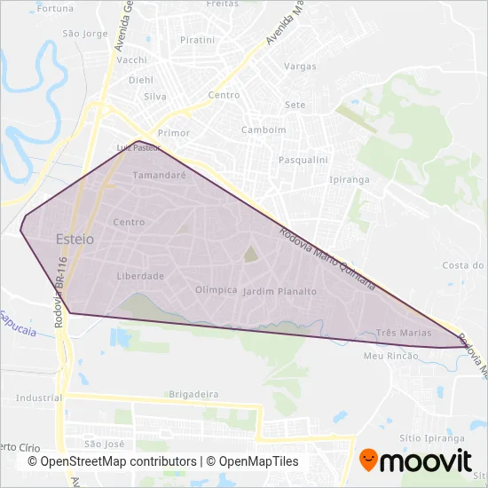 Consórcio TEU coverage area map