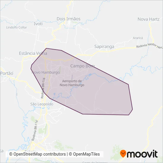 Futura Novo Hamburgo coverage area map