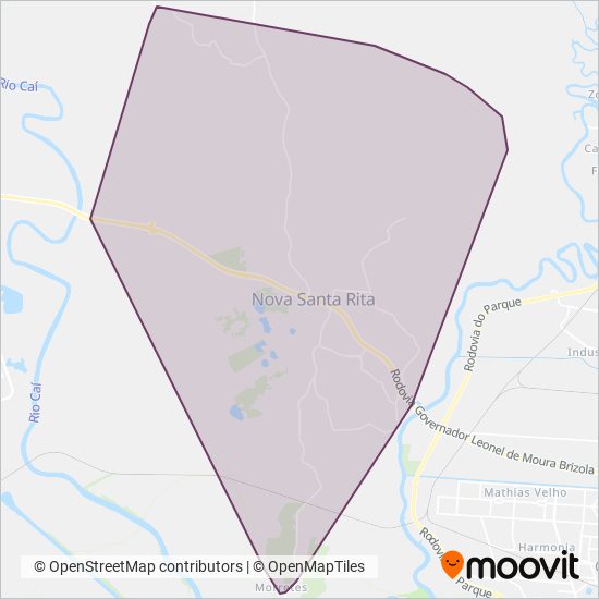 Mapa del área de cobertura de Cidade Nova Santa Rita