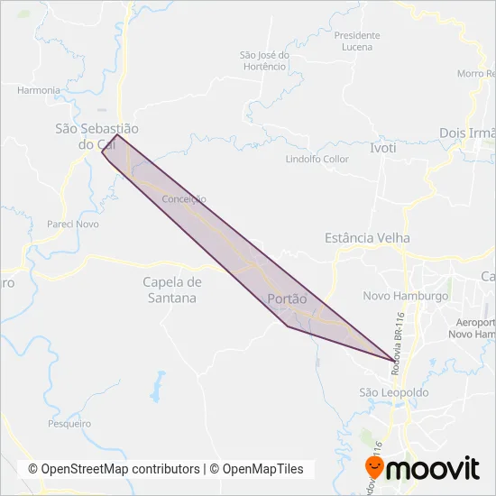 Caxiense - Metroplan coverage area map