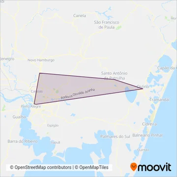 Unesul - Metroplan e DAER coverage area map