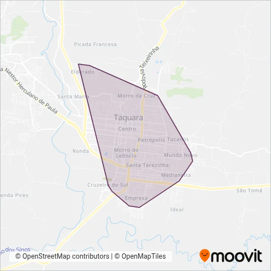 Transpar (Urbano - Taquara) coverage area map