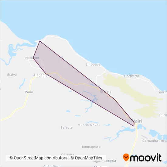 Mapa da área de cobertura da Arquivo