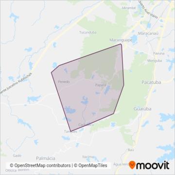 Mapa da área de cobertura da Penha