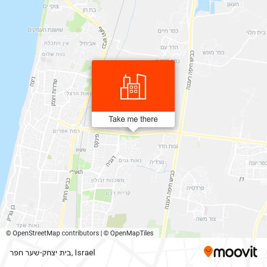 Карта בית יצחק-שער חפר