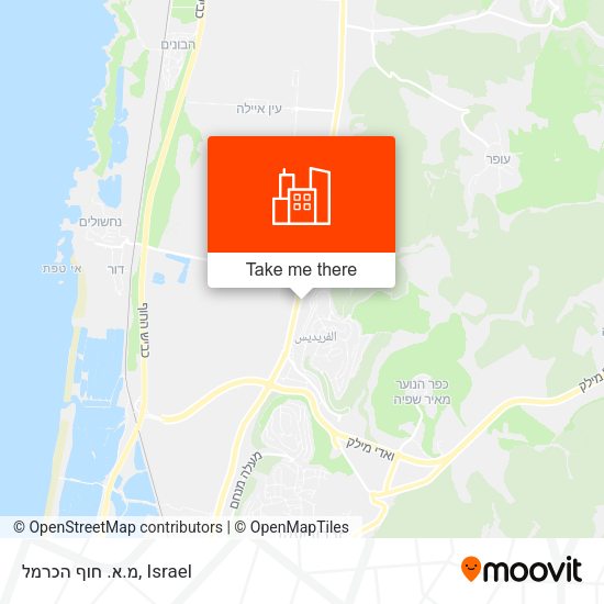 מ.א. חוף הכרמל map