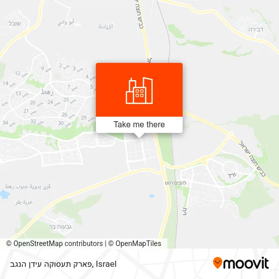Карта פארק תעסוקה עידן הנגב