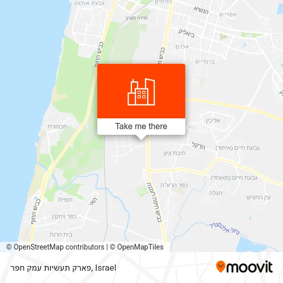 Карта פארק תעשיות עמק חפר
