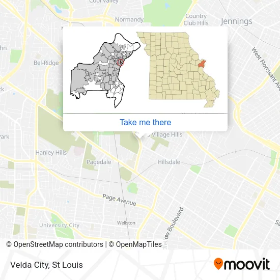 Velda City map
