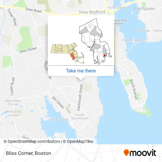 Bliss Corner map