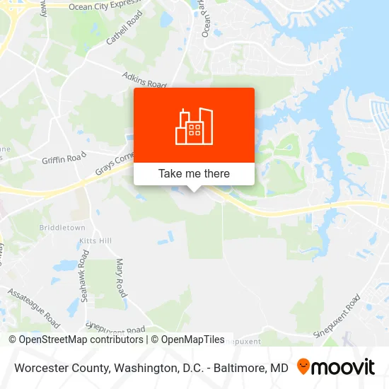 Worcester County map