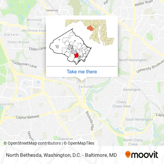 North Bethesda map
