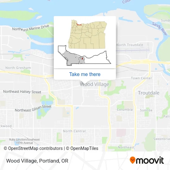Wood Village map