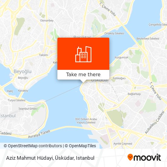 Aziz Mahmut Hüdayi, Üsküdar map