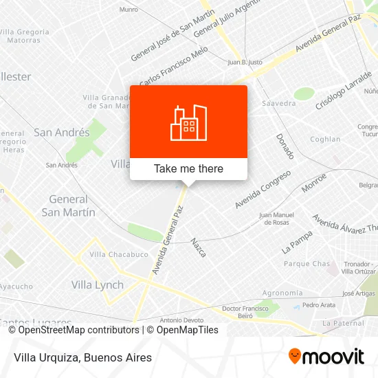 Villa Urquiza map