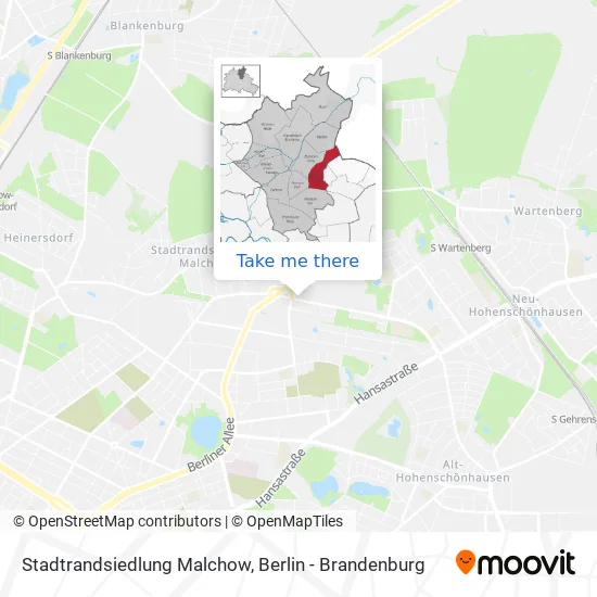 Карта Stadtrandsiedlung Malchow