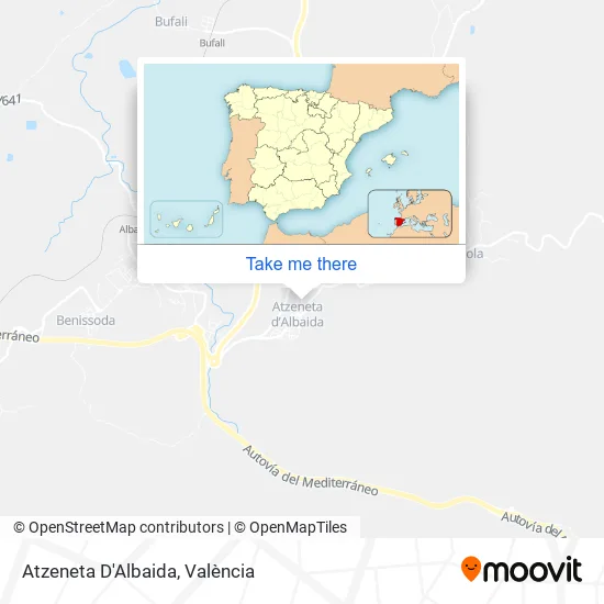 Atzeneta D'Albaida map