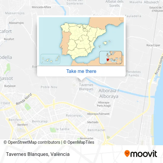 Tavernes Blanques map