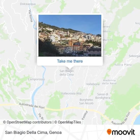 San Biagio Della Cima map